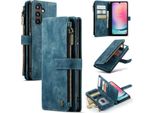 Custodia Galaxy A24 4G, Flip Pelle Zip Stand Funzione Custodia Protettiva Per Samsung Galaxy A24 4G Blu