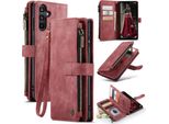 Custodia Galaxy A15, Custodia In Finto Cuoio Con Cerniera, Chiusura Magnetica, Tasca Per Carte, Supporto, Portafoglio, Custodia Protettiva Per Samsung Galaxy A15 Rosso