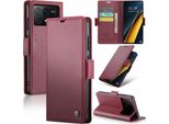 Xiaomi Poco X6 Pro Case, Custodia In Pelle Con Funzione Stand Per Xiaomi Poco X6 Pro /Redmi K70E Red