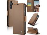 Custodia Galaxy A55, Custodia In Pelle Con Funzione Stand Per Samsung Galaxy A55 Marrone
