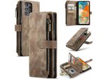 Custodia Galaxy A23, Custodia In Finto Cuoio Con Cerniera, Chiusura Magnetica, Tasca Per Carte, Supporto, Portafoglio, Custodia Protettiva Per Samsung Galaxy A23 Marrone