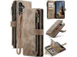 Custodia Galaxy A35, Flip Pelle Zip Stand Funzione Custodia Protettiva Per Samsung Galaxy A35 Marrone