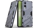 Custodia Armor Per Oppo K12X Custodia Protettiva Antiurto Ibrida In Pc Tpu Con Funzione Stand Grigio