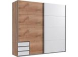 Armadio Ad Ante Scorrevoli Emden Armadio 225X64X210Cm In Legno Di Rovere Bianco
