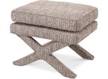 Casa Padrino Sgabello Beige - Sgabello Rettangolare - Sgabello A Croce - Mobili
