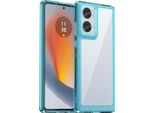 Custodia Per Motorola Edge 50 Fusion Trasparente, Antiurto Custodia Protettiva In Silicone Tpu Azzurro