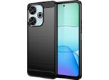 Custodia Per Xiaomi Redmi 13 4G In Silicone Tpu Morbido, Fibra Di Carbonio, Custodia Protettiva Antiurto Nera