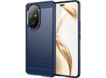 Custodia Per Honor 200 Pro In Silicone Tpu Morbido, Fibra Di Carbonio, Custodia Protettiva Antiurto Blu