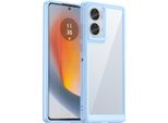 Custodia Per Motorola Edge 50 Fusion Trasparente, Antiurto In Silicone Tpu Custodia Protettiva Blu