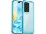 Custodia Per Honor 200 Lite Trasparente, Protettiva In Silicone Tpu Antiurto Azzurro