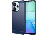 Custodia Per Xiaomi Redmi 13 4G In Silicone Tpu Morbido, Fibra Di Carbonio, Custodia Protettiva Antiurto Blu