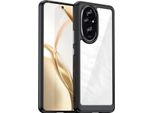 Custodia Per Honor 200 Trasparente, Protettiva In Silicone Tpu Antiurto Nero