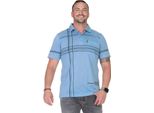 Polo Estiva Da Uomo A Manica Corta, Blu-Grigio/L/50