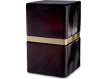 Casa Padrino Tavolino In Vetro Nero / Ottone Antico 30 X 30 X H. 49,5 Cm - Mobili