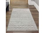 Tappeto Da Salotto In Stile Boho Con Motivi A Rombi E Cerchi In Beige Dimensioni - 80 X 150 Cm