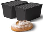 Novaliv 2X Cassetta Per Il Pane In Plastica Con Coperchio 32X20X16,5 Cm Cassetta Per Il Pane Cassetta Di Plastica Per La Conservazione Del Pane Cassetta Per Rotoli Di Pane Ideale Come Cassetta Di Prova Cassetta Per Pasta Madre Vassoio Con Coperchio Per Pasta Di Pane