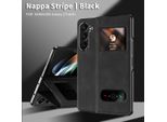 Custodia Sottile In Pelle Flip Per Samsung Galaxy Z Fold 6, Con Finestra Di Visualizzazione E Funzione Stand Nero