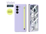 Custodia Per Samsung Galaxy Z Fold 6 Custodia Sottile Resistente Agli Urti E Ai Graffi Con Penna Integrata E Protezione Dello Schermo Viola
