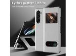 Custodia Sottile In Pelle Flip Per Samsung Galaxy Z Fold 6, Con Finestra Di Visualizzazione E Funzione Stand Lychee White