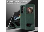 Custodia Sottile In Pelle Flip Per Samsung Galaxy Z Fold 6, Con Finestra Di Visualizzazione E Funzione Stand Verde