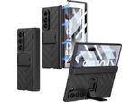 Custodia Per Samsung Galaxy Z Fold 6 Robusta Antiurto Con Supporto, Protezione Dello Schermo Integrata Nera