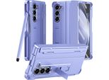 Custodia Per Samsung Galaxy Z Fold 6 Cover Rigida Antiurto Con Penna, Protezione Cerniera E Protezione Schermo Viola