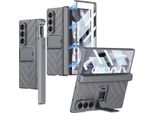 Custodia Per Samsung Galaxy Z Fold 6 Rugged Antiurto Con Supporto, Protezione Dello Schermo Integrata E Slot Per La Penna Grigio