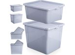 Contenitore Vilde Contenitore Di Stoccaggio Contenitore Di Plastica Contenitore Con Coperchio 20/30 L 2 Pz.