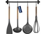 Ringhiera Per Cucina Orion Ringhiera Per Utensili Da Cucina Ringhiera Per Utensili Da Cucina In Metallo Nero 5 El.