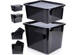 Contenitore Vilde Contenitore Di Stoccaggio Contenitore Di Plastica Contenitore Con Coperchio 20/30 L 2 Pz.