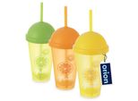 Tazza Orion Tazza Di Plastica Tazza Riutilizzabile Tazza Con Coperchio E Cannuccia 450 Ml 3 Pz.