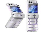 Custodia Per Samsung Galaxy Z Flip 6 / Z Flip 7 Fe, Custodia Trasparente Galvanizzata Con Protezione Della Cerniera Argento
