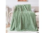 Lussuosa Coperta Di Peluche - Morbida Coperta Soffice Per Divani, Coperta Di Pelliccia Sintetica, Coperta Calda Per Divano Letto, Verde Chiaro, 160X200Cm