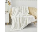 Lussuosa Coperta Di Peluche - Morbida Coperta Soffice Per Divani, Coperta Di Pelliccia Sintetica Per Divano Letto, Bianco, 180X230Cm