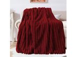 Lussuosa Coperta Di Peluche - Morbida Coperta Soffice Per Divani, Coperta Di Pelliccia Sintetica, Coperta Calda Per Divano Letto, Rosso, 130X160Cm