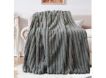 Lussuosa Coperta Di Peluche - Morbida Coperta Soffice Per Divani, Coperta Di Pelliccia Sintetica, Coperta Calda Per Divano Letto, Grigio Scuro, 160X200Cm