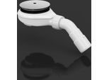 Doporro Set Di Scarico Per Piatto Doccia Ø90 Mm Ribassato Con Sifone Antiodore, Filtro Capelli E Copertura Cromata (AL04)