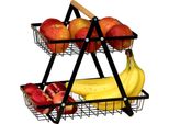 Deccaro Cesto Di Frutta, 2 Livelli, Nero, Medio