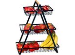 Deccaro Cesto Di Frutta Etagere, 3 Livelli, Nero, Grande
