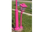Casa Padrino Lanterna Da Giardino Liberty Viola H. 130 Cm - Illuminazione Da Esterno Nostalgica