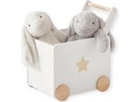 Scatola Portagiochi In Legno Con Rotelle - Scatola Portaoggetti Per La Cameretta Dei Bambini