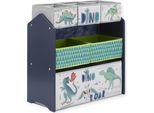 Scaffale Per Bambini Con Motivo Di Dinosauri, Scaffale Per Giocattoli Con Scatole In Tessuto, Contenitore Per La Camera Dei Bambini