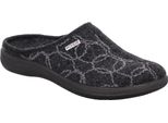 Pantofola Da Donna Rohde In Feltro Ricamato Suola Estraibile Bari 6544, Misura:37 Eu, Colore:Nero
