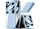 Custodia Per Samsung Galaxy Z Flip 6 / Z Flip 7 Fe Custodia Sottile In Elettroplastica Trasparente Con Protezione Dello Schermo Integrata Blu