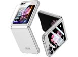 Custodia Per Samsung Galaxy Z Flip 6 / Z Flip 7 Fe Custodia Rigida Pc Sottile E Opaca Con Pellicola Protettiva Sul Display Argento