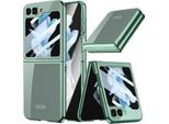 Custodia Per Samsung Galaxy Z Flip 6 / Z Flip 7 Fe Custodia Sottile In Elettroplastica Trasparente Con Protezione Dello Schermo Integrata Verde