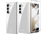 Custodia Per Samsung Galaxy Z Fold 6 Custodia Sottile In Elettroplatino Trasparente Con Protezione Dello Schermo Integrata Argento