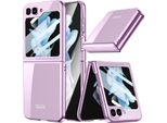 Custodia Per Samsung Galaxy Z Flip 6 / Z Flip 7 Fe Custodia Sottile In Elettro-Plastica Trasparente Con Protezione Dello Schermo Integrata Viola