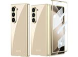 Custodia Per Samsung Galaxy Z Fold 6 Custodia Sottile In Elettroplatino Trasparente Con Protezione Dello Schermo Integrata Oro