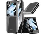 Custodia Per Samsung Galaxy Z Flip 6 / Z Flip 7 Fe Custodia Sottile In Elettroplastica Trasparente Con Protezione Dello Schermo Integrata Nera